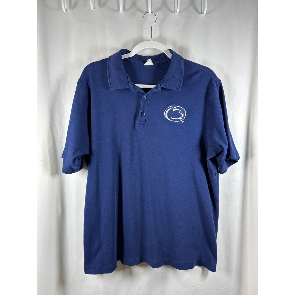 Mens Navy Blue Penn State Nittany Lions Polo Shirt Size XL Embroidered Logo